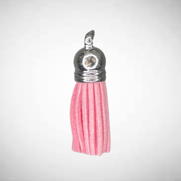 Pack 5 Borla de Gamusa Rosado de Casquete Plateado