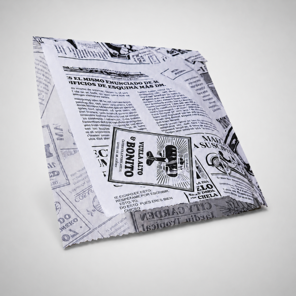 Pack 100 Sobre Sandwich Cuadros Periódico Antiguo 18x19