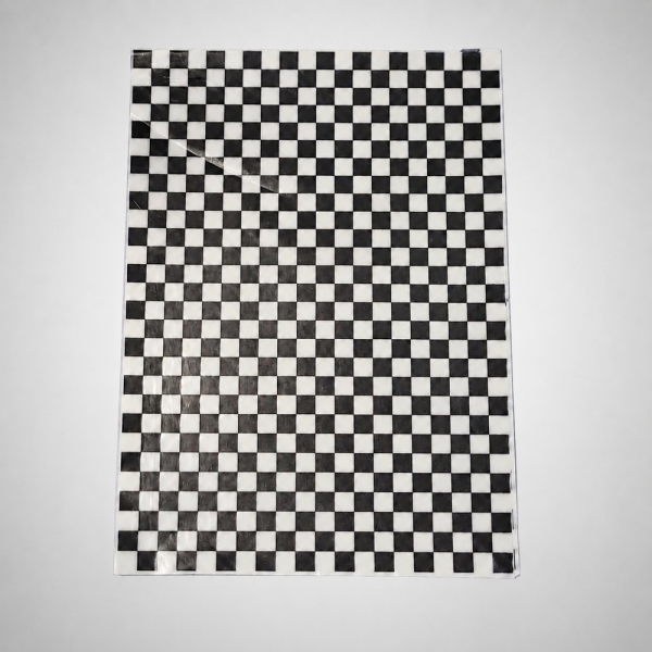 Pack 100 Papel Antigrasa Cuadros Negro y Blanco 28x38