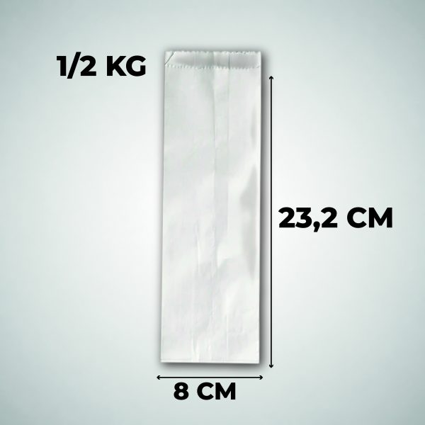 Pack 50 Bolsas Kraft Saco Blanco 1/2 Kilo