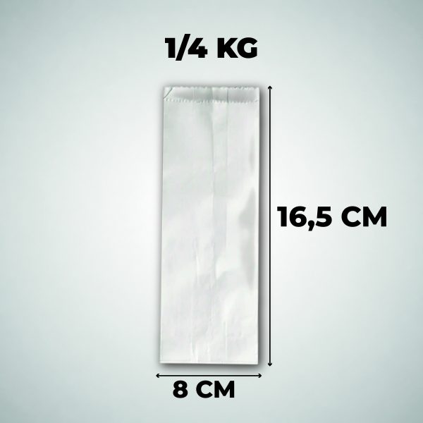 Pack 50 Bolsas Kraft Saco Blanco 1/4 Kilo