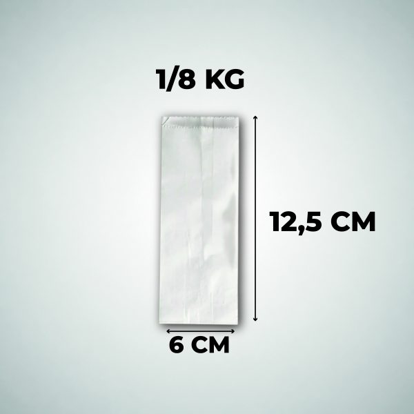 Pack 50 Bolsas Kraft Saco Blanco 1/8 Kilo