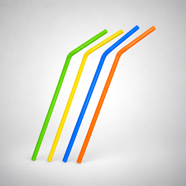 Pack 100 Bombilla Plastica Flex 5 mm x 21 cm